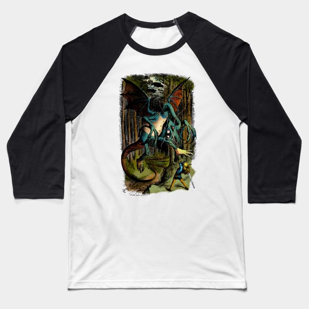 Alice Slays the Jabberwock Baseball T-Shirt by MandyE